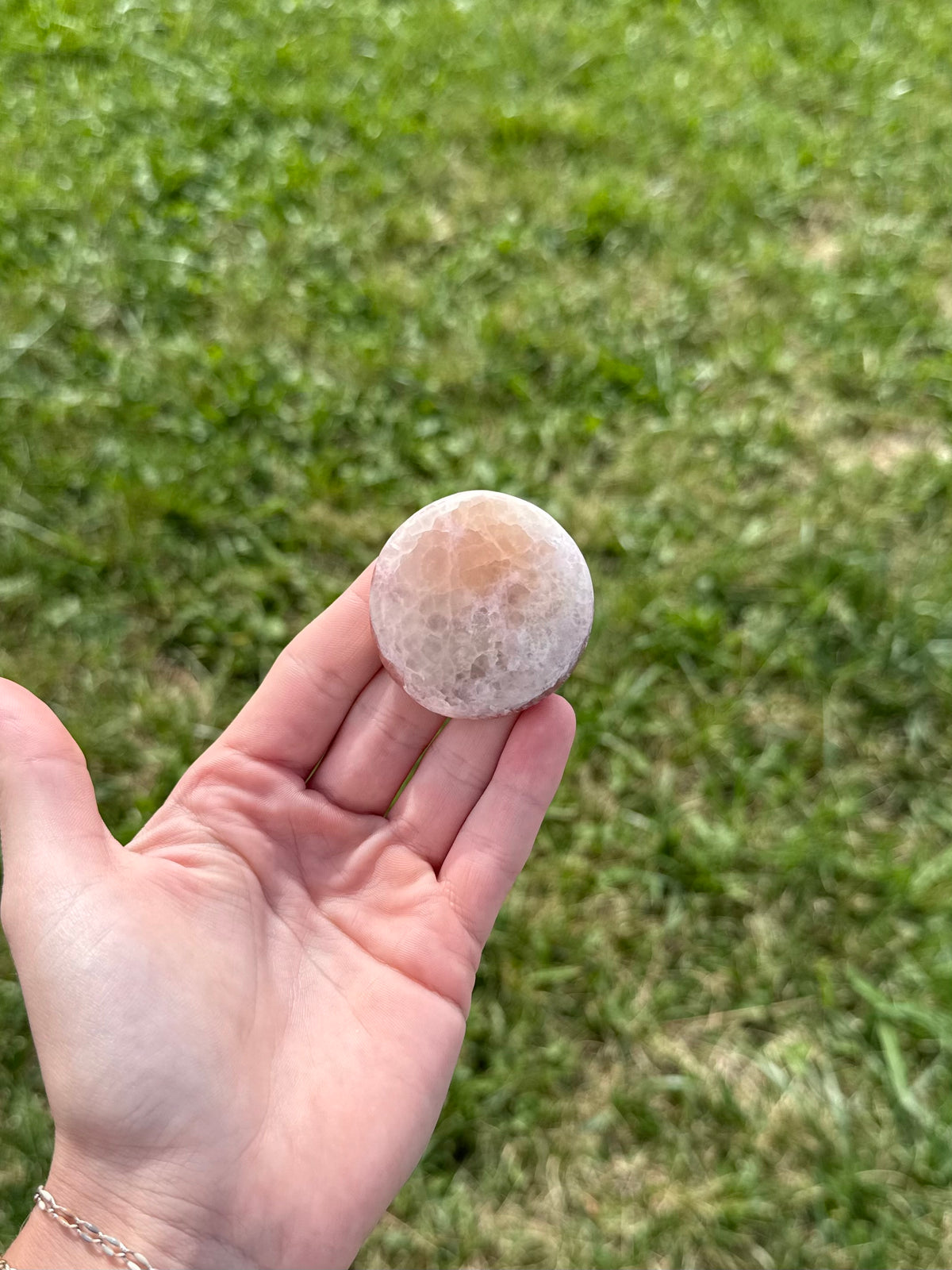 Large rose calcite round flats