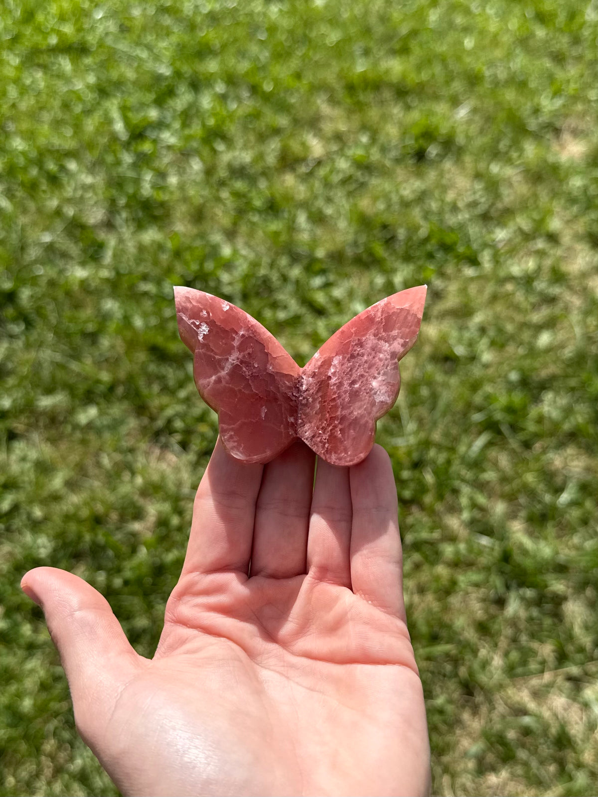 Rose calcite butterflies
