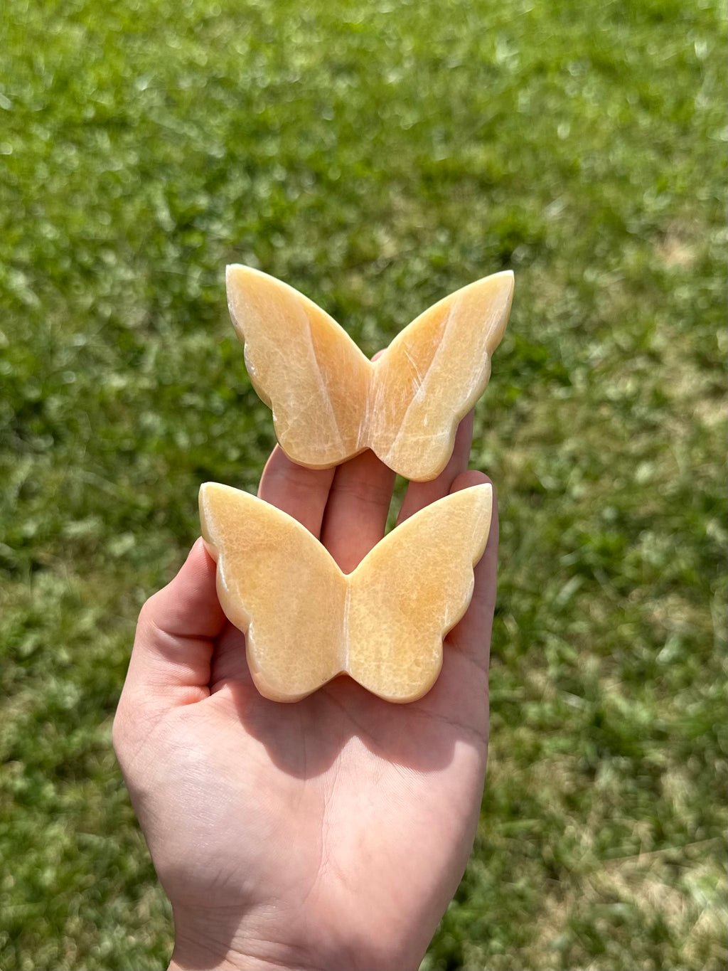 Orange calcite butterflies