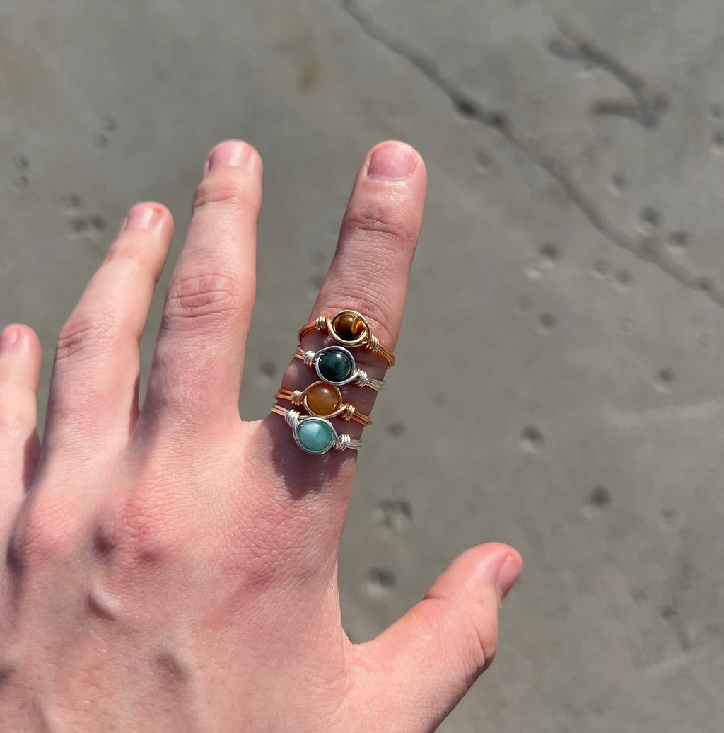 Round crystal ring 6mm
