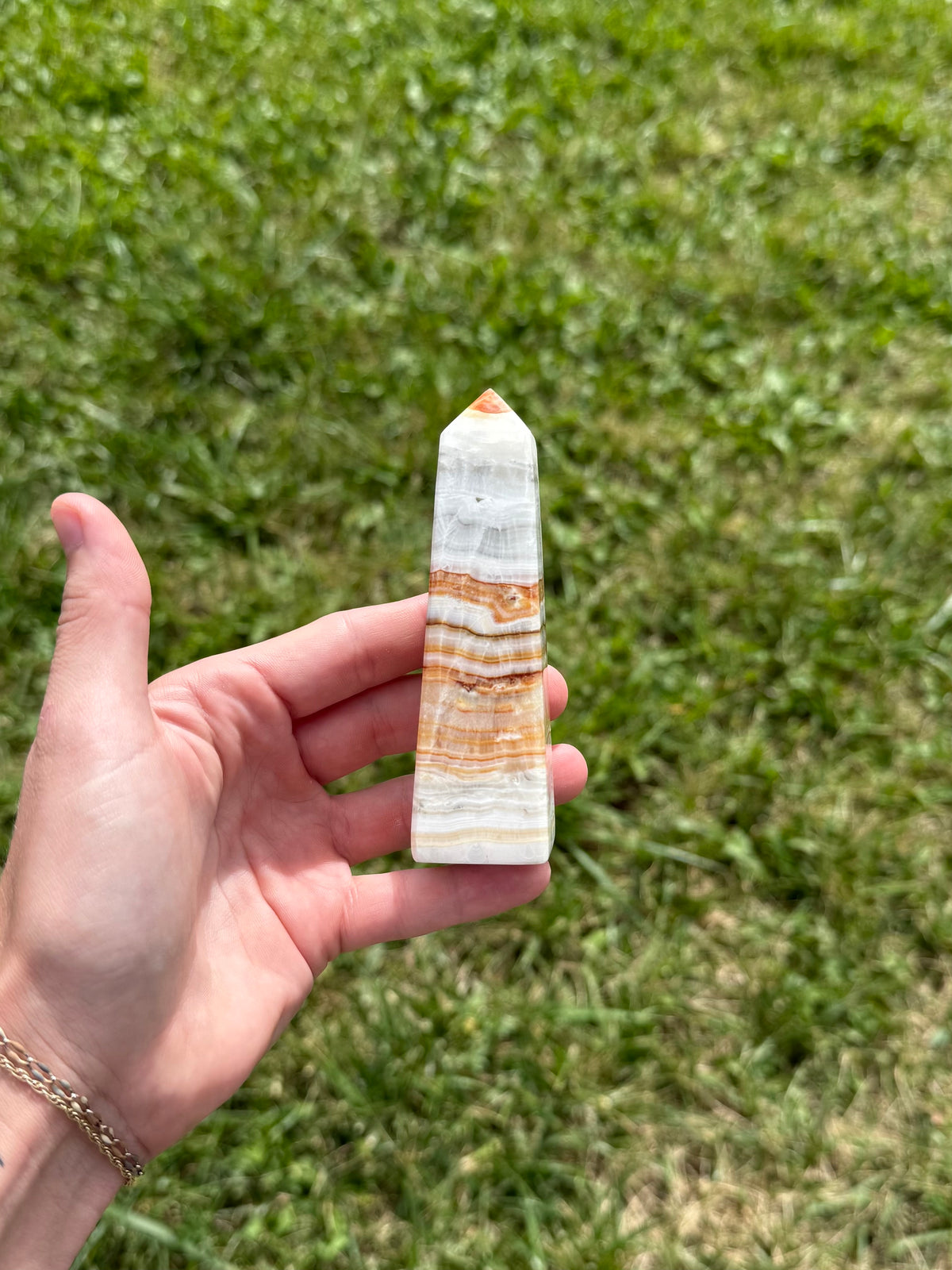 Brown aragonite tower