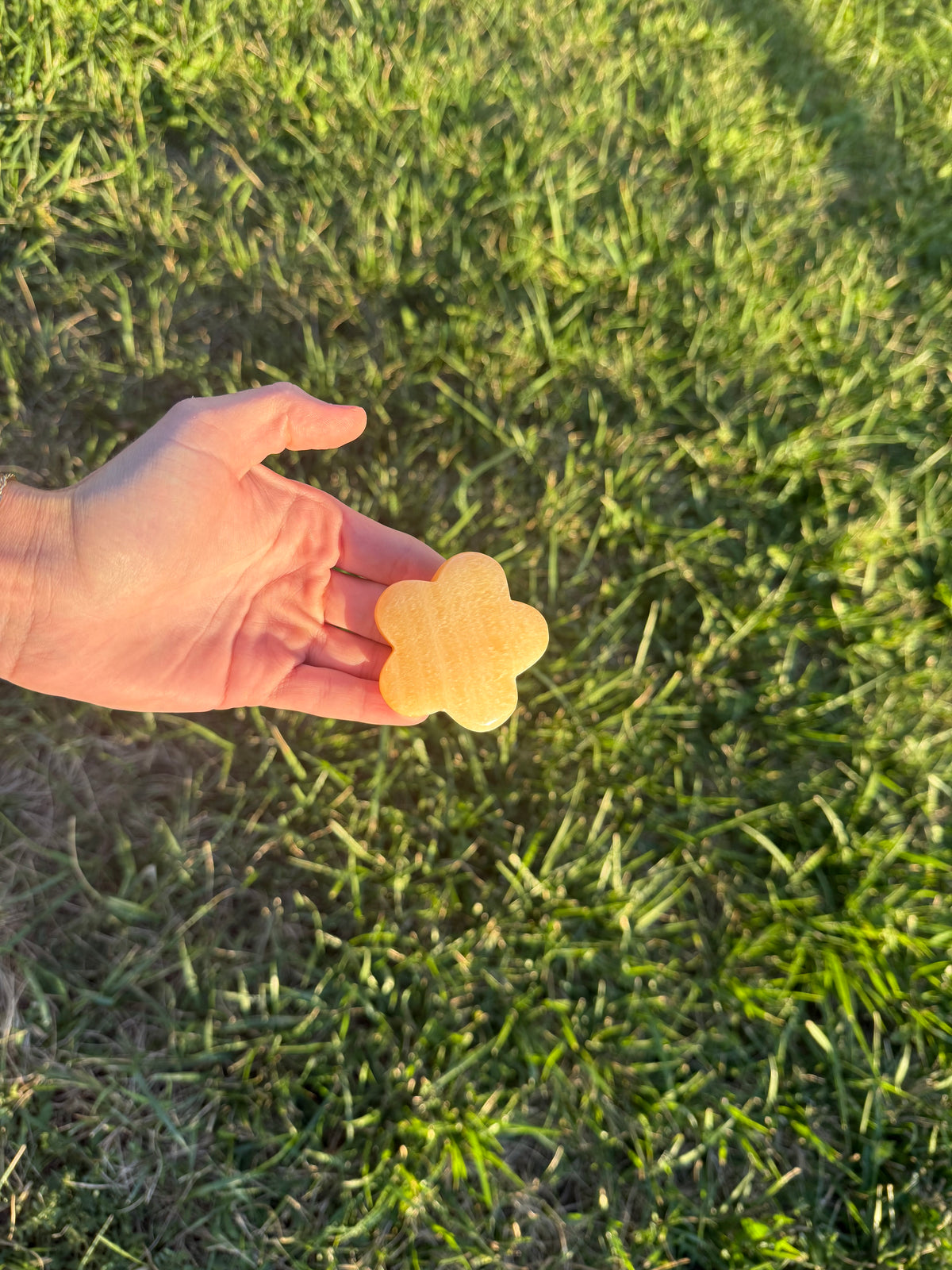 Orange calcite flowers