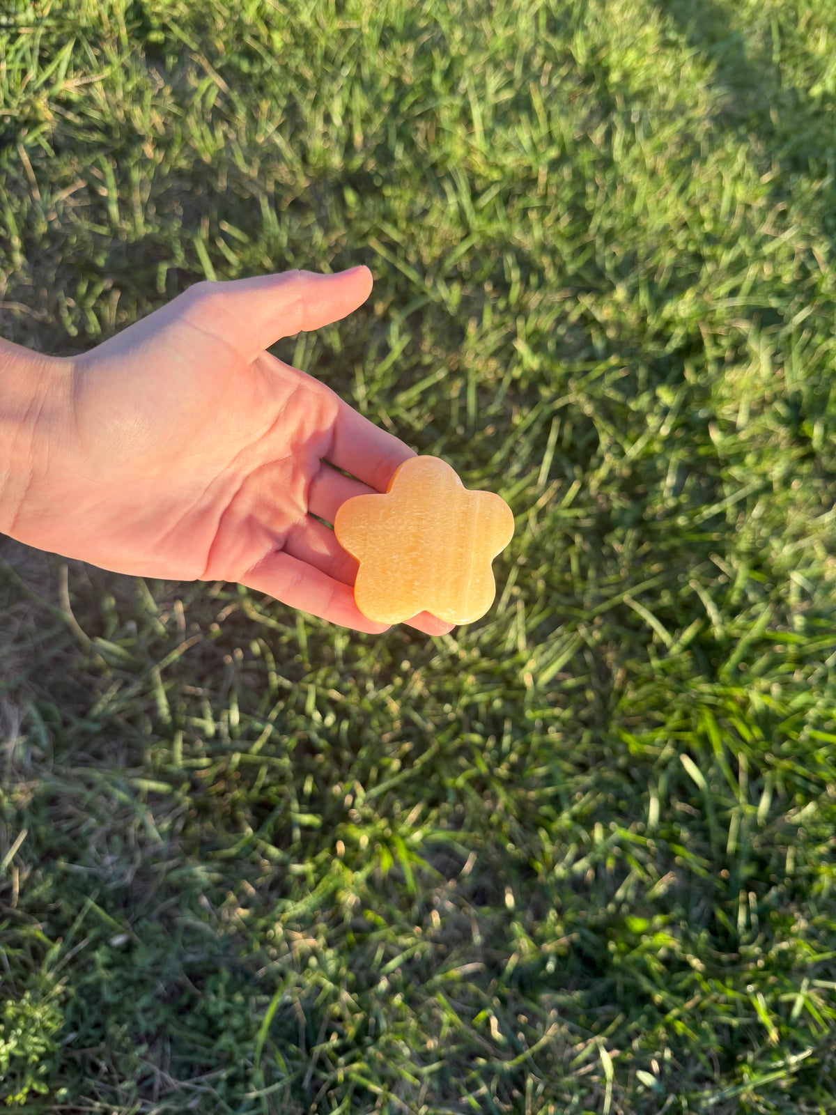 Orange calcite flowers