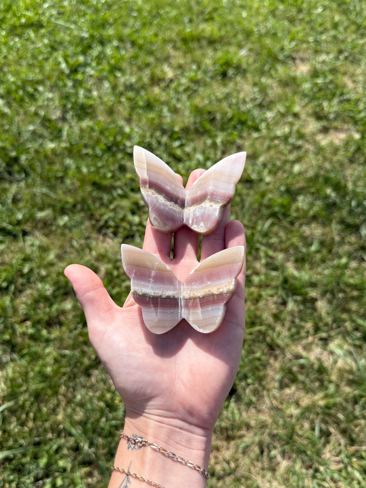 Misfit pink banded onyx butterflies