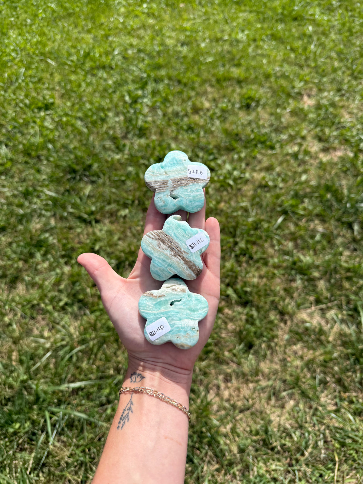 Blue aragonite flowers