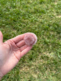 Medium rose calcite round flat