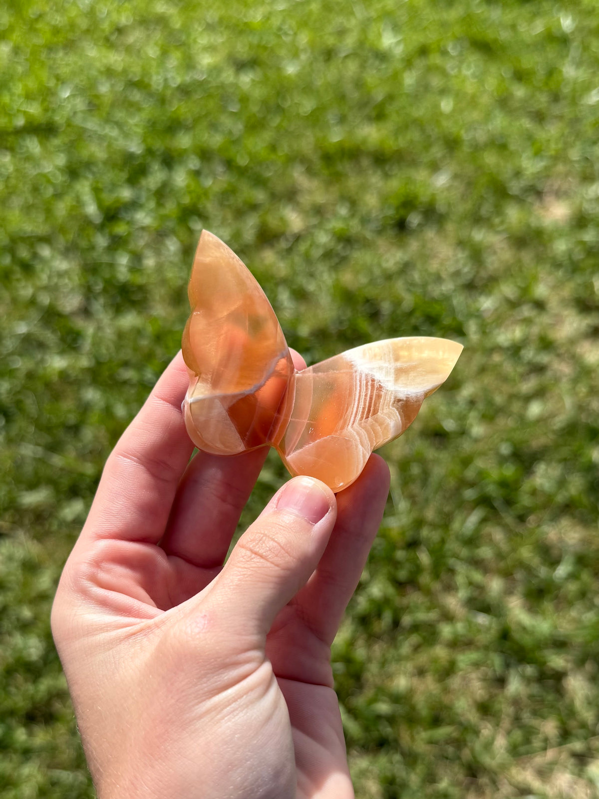 Honey calcite butterflies