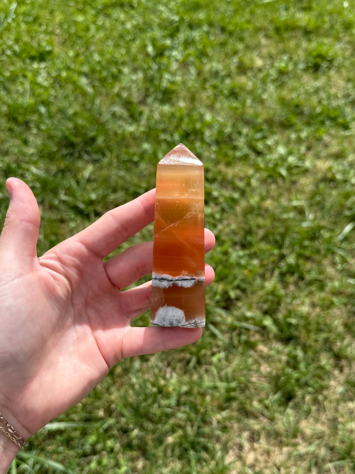 Honey calcite tower