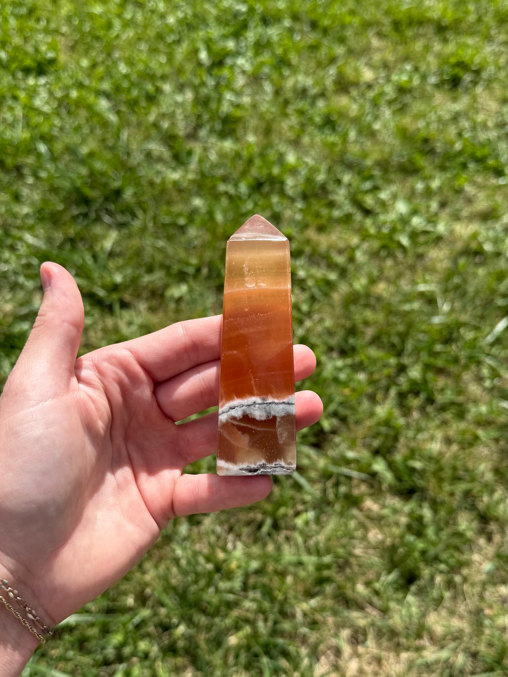 Honey calcite tower