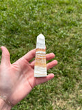 Brown aragonite tower