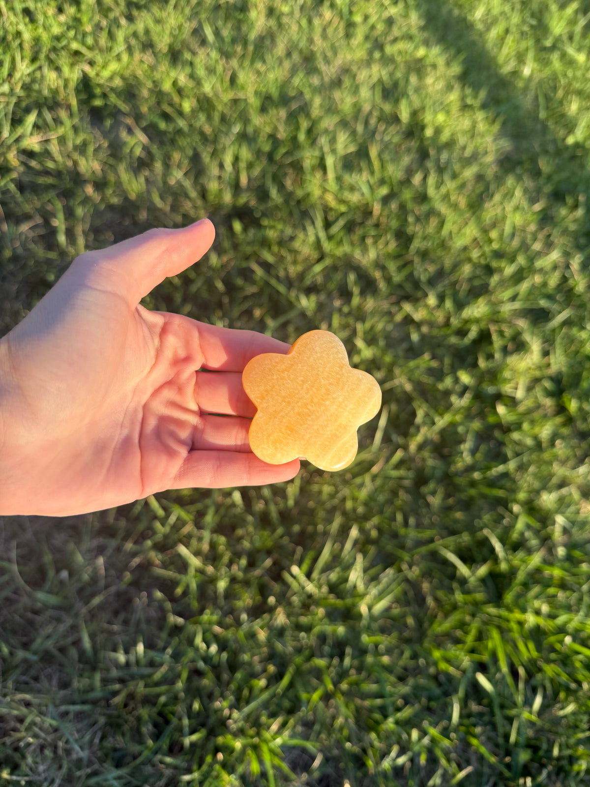 Orange calcite flowers