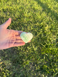 Pistachio calcite heart