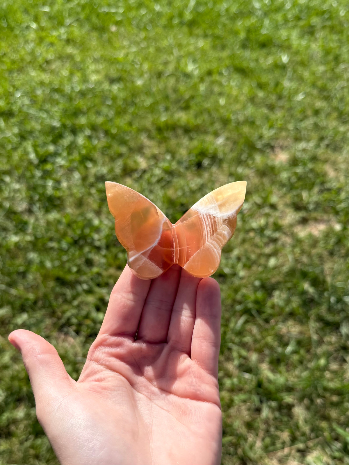 Honey calcite butterflies