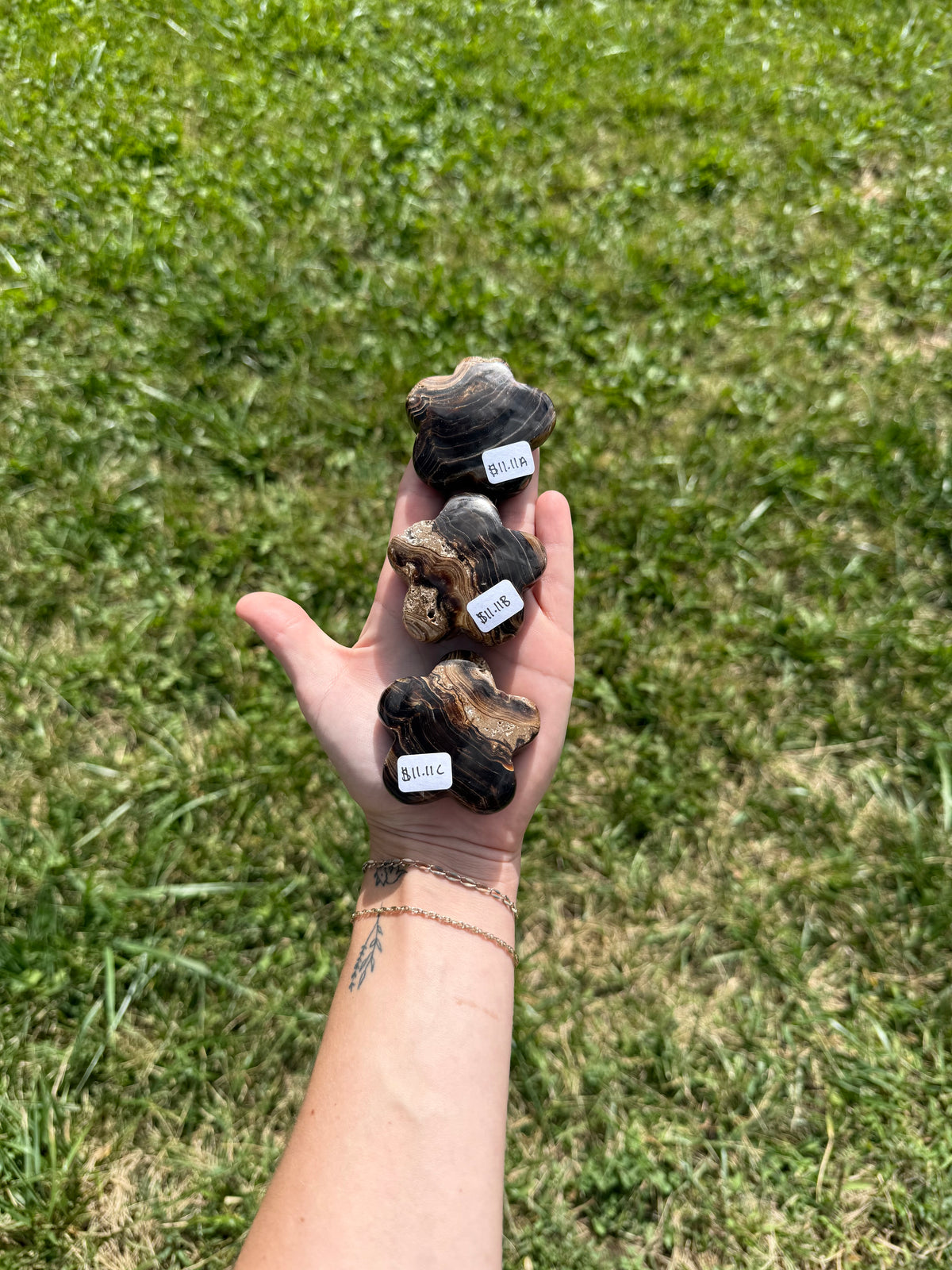 Chocolate calcite flowers