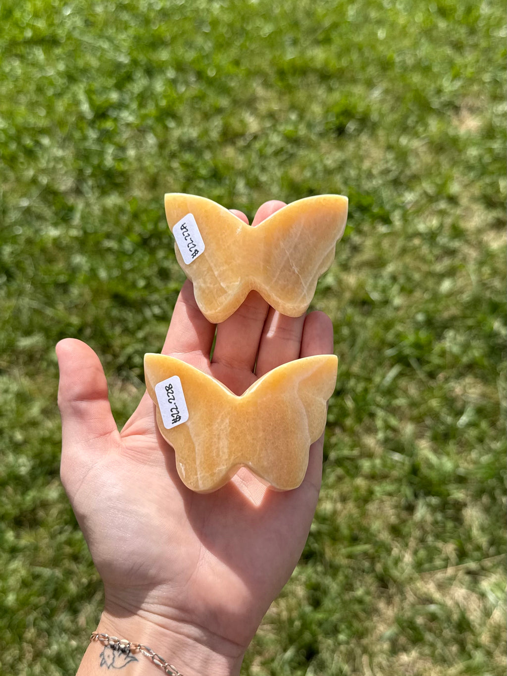 Orange calcite butterflies