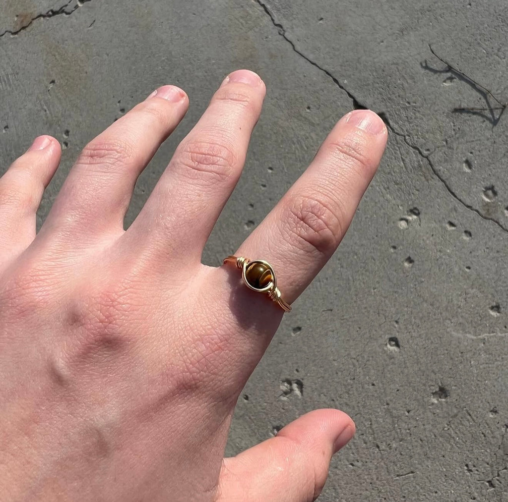 Round crystal ring 6mm
