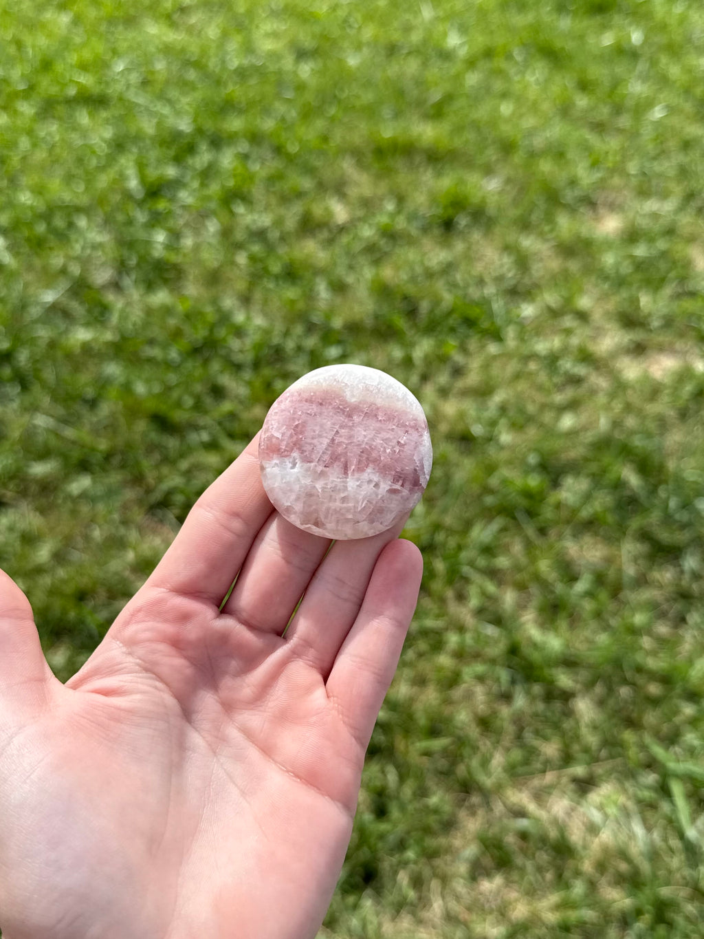 Large rose calcite round flats