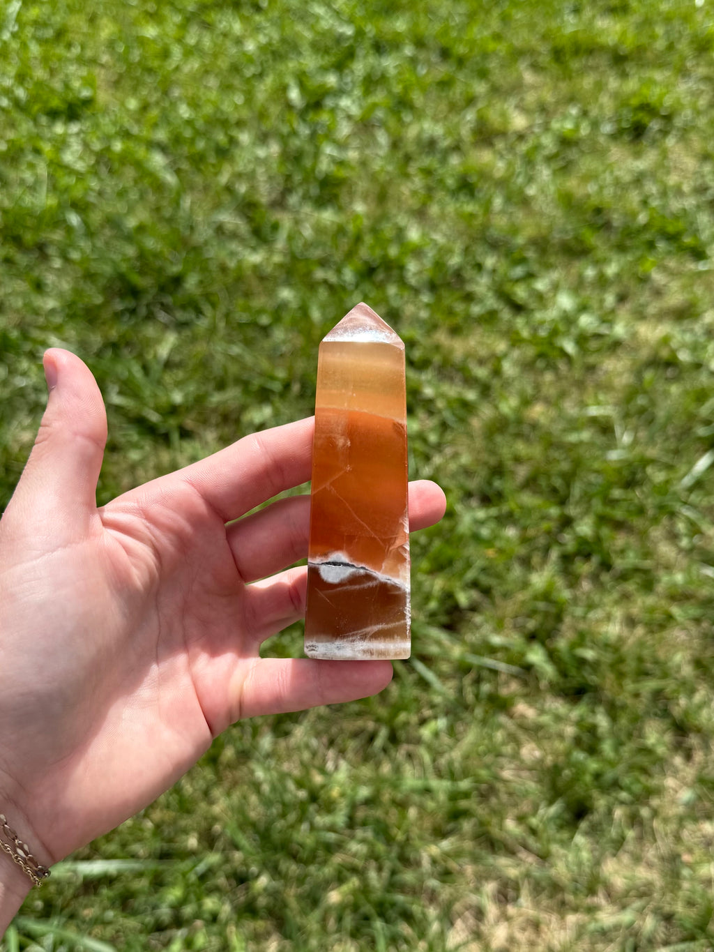 Honey calcite tower