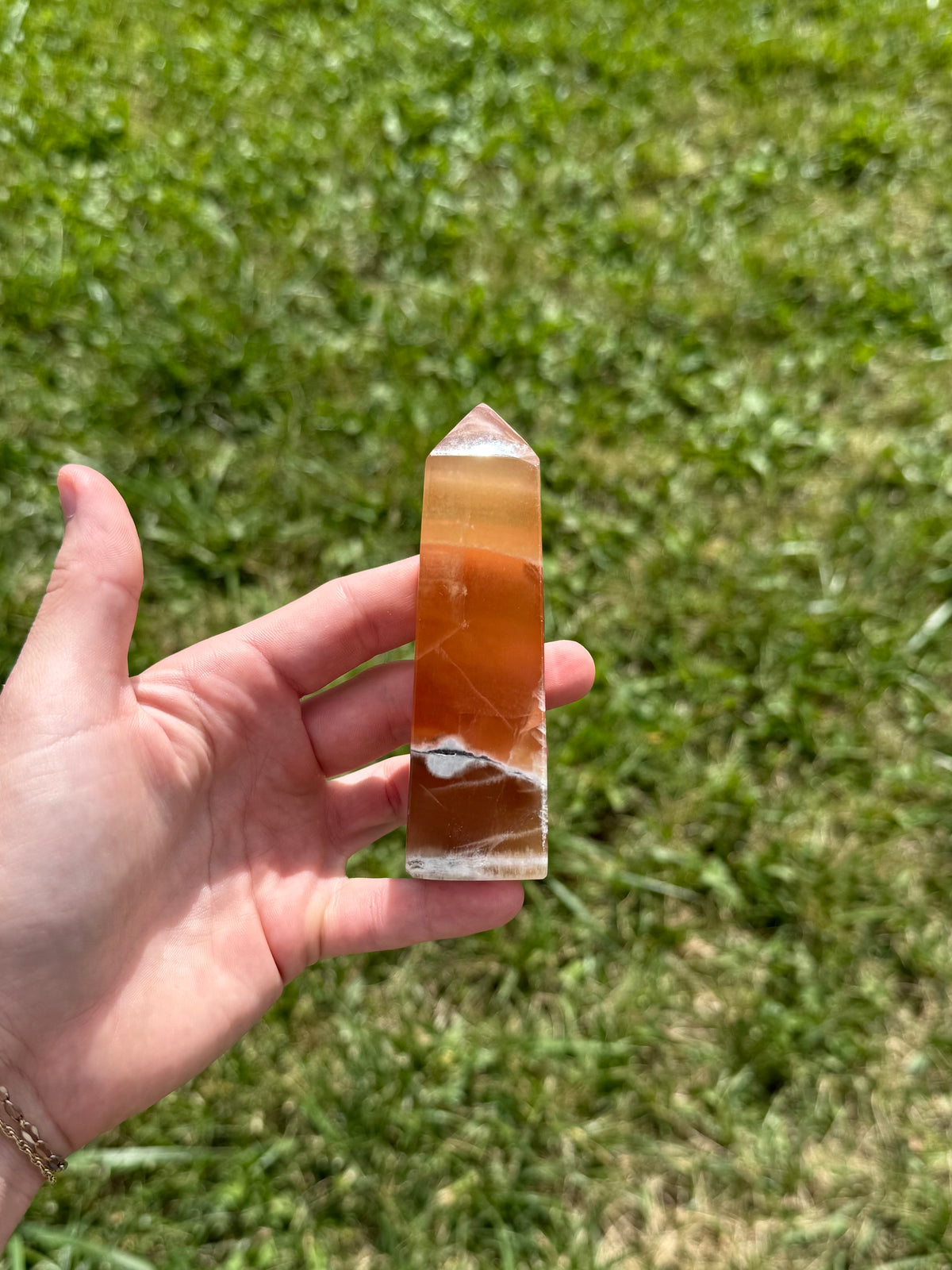 Honey calcite tower