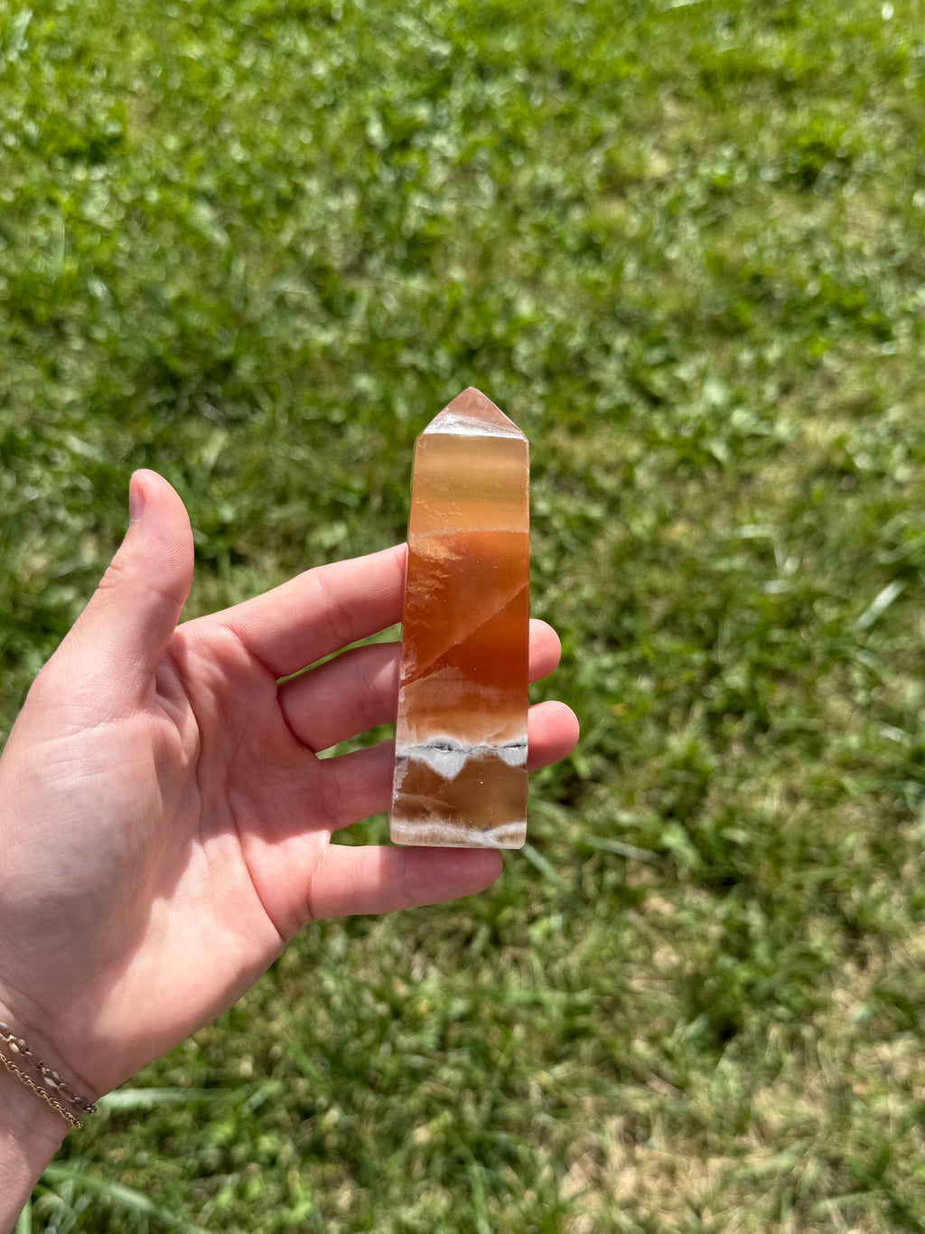 Honey calcite tower