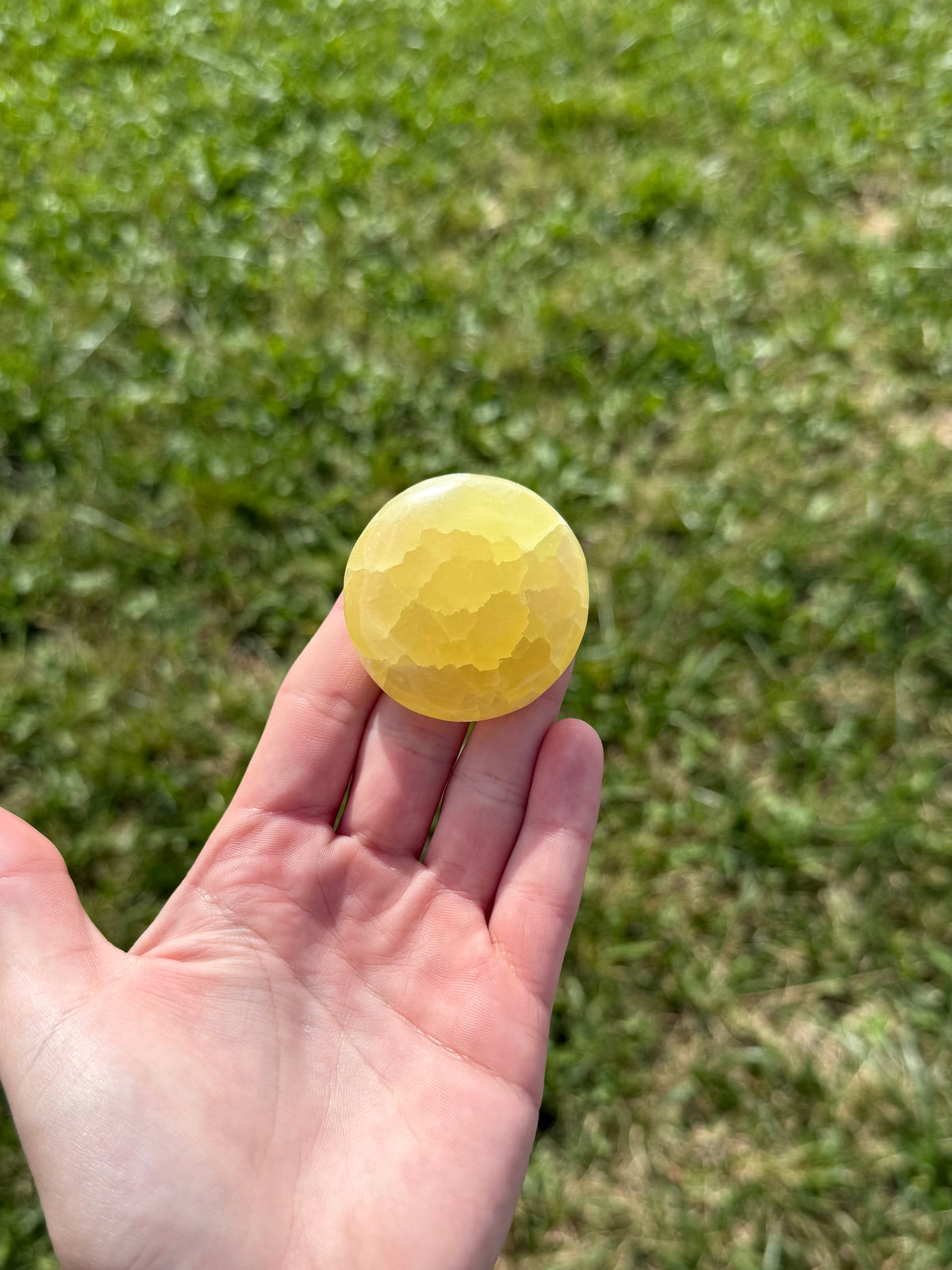 Large lemon calcite round flats