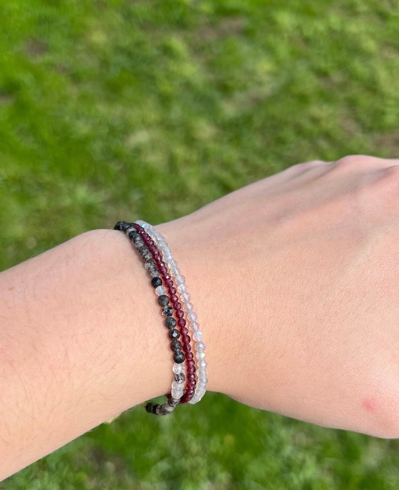 Faceted crystal bracelets