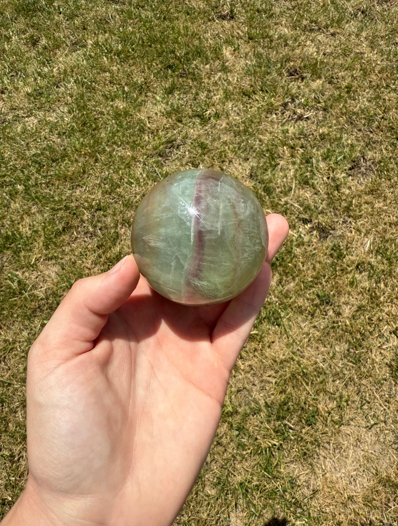 Rainbow fluorite sphere
