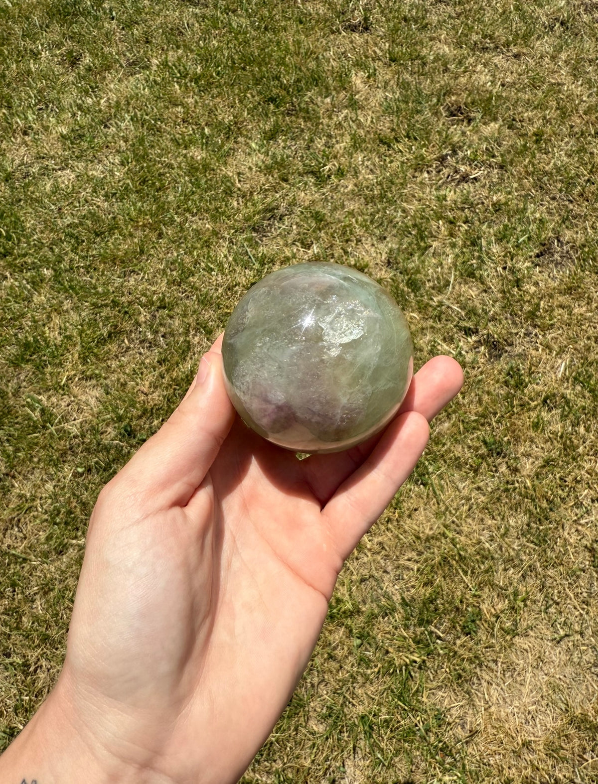 Rainbow fluorite sphere