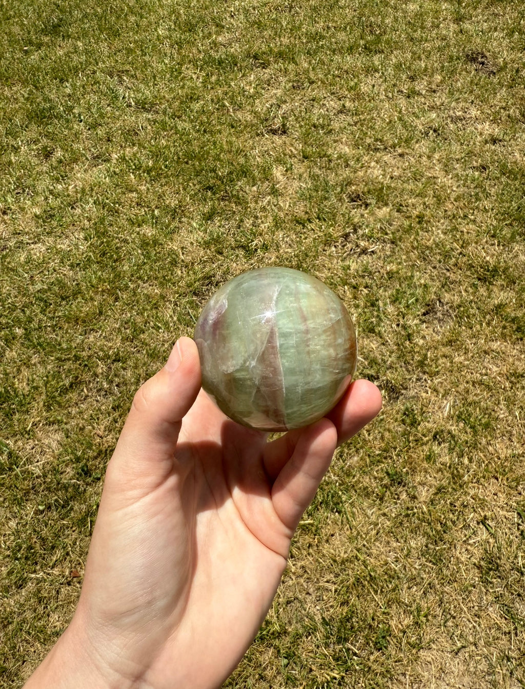 Rainbow fluorite sphere