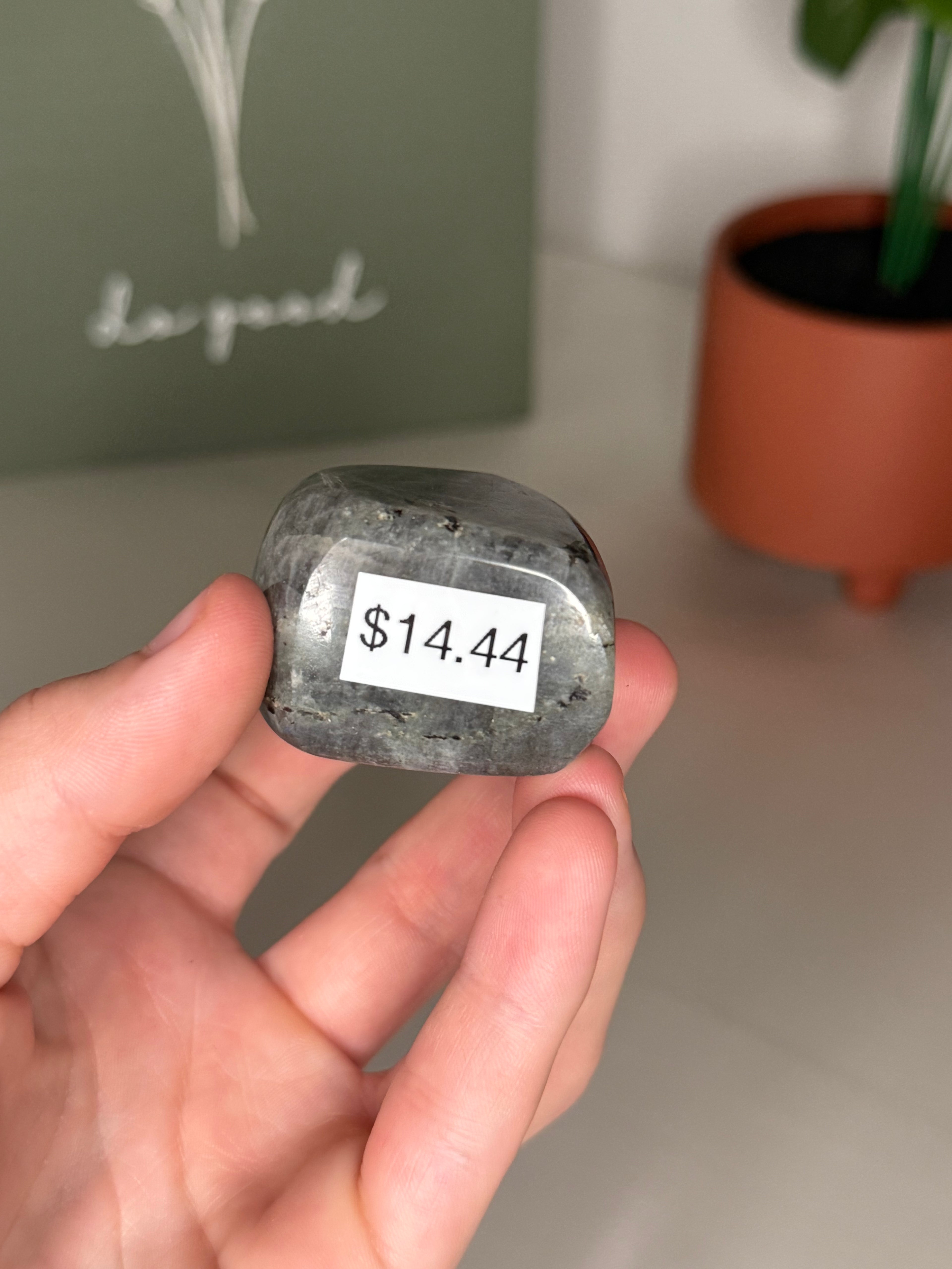 Small pink flash labradorite freeform