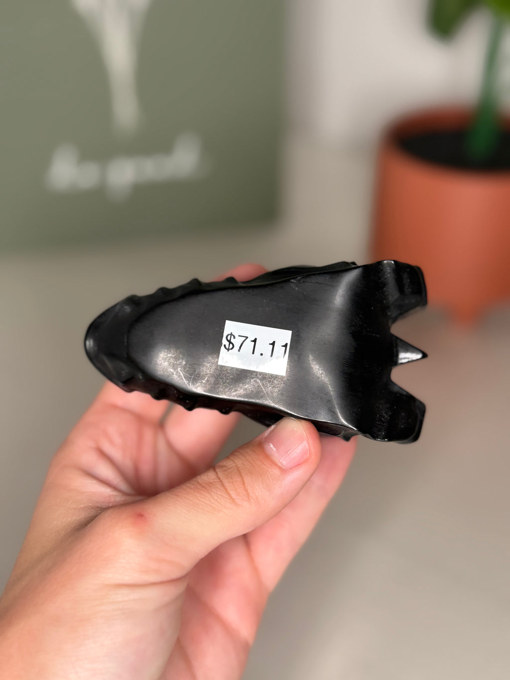 Black obsidian dragon head