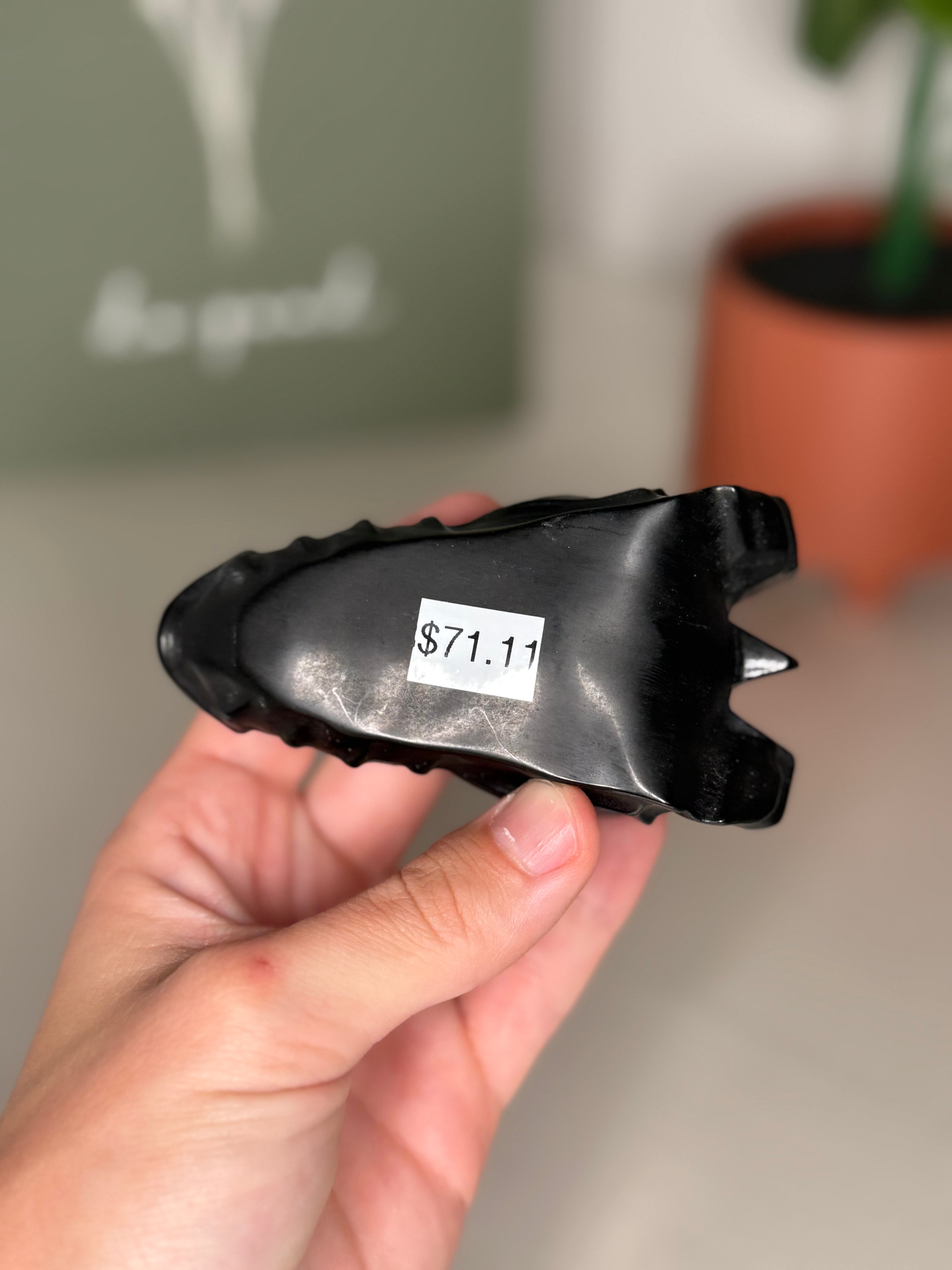Black obsidian dragon head