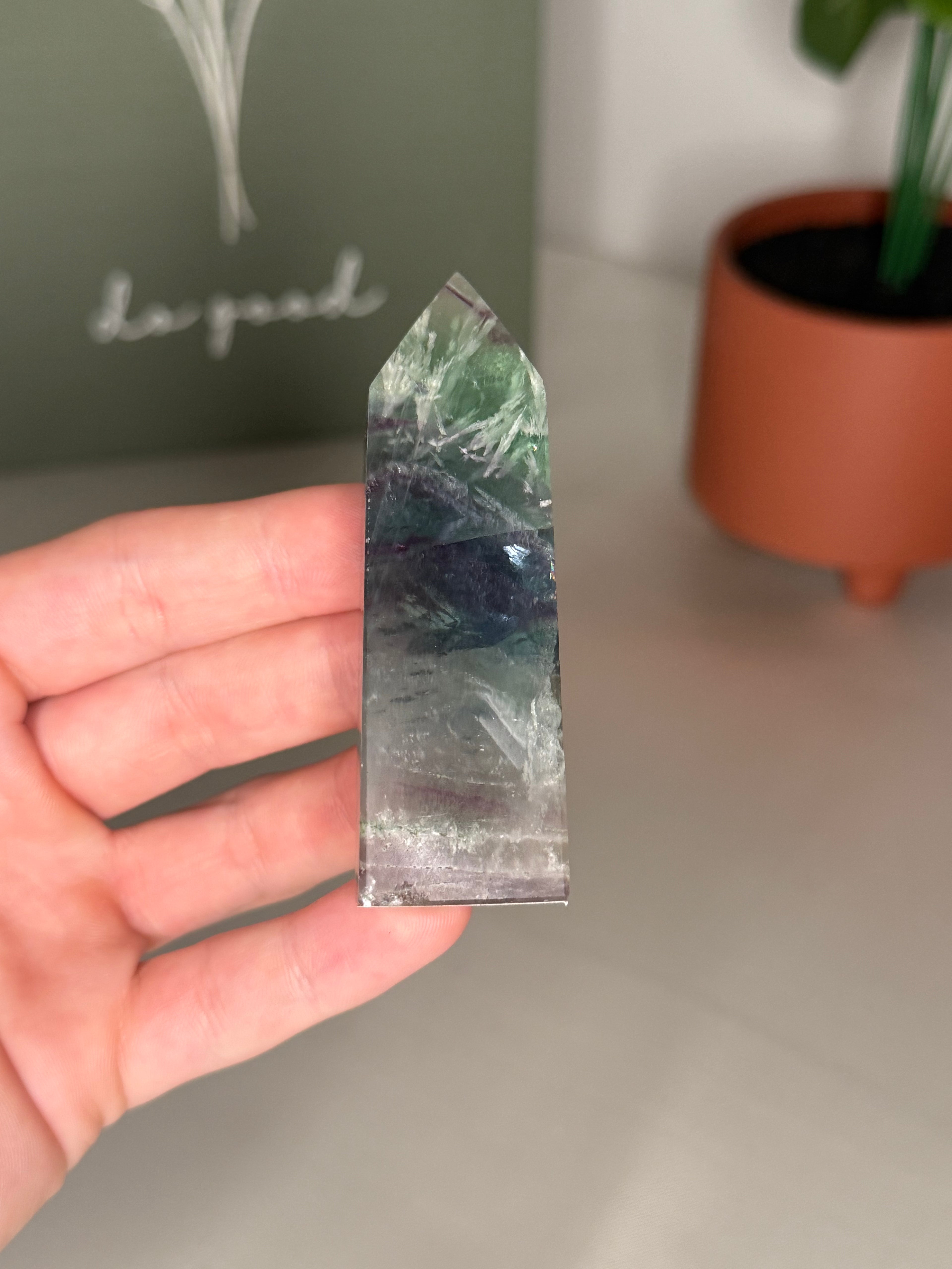 Feather fluorite tower