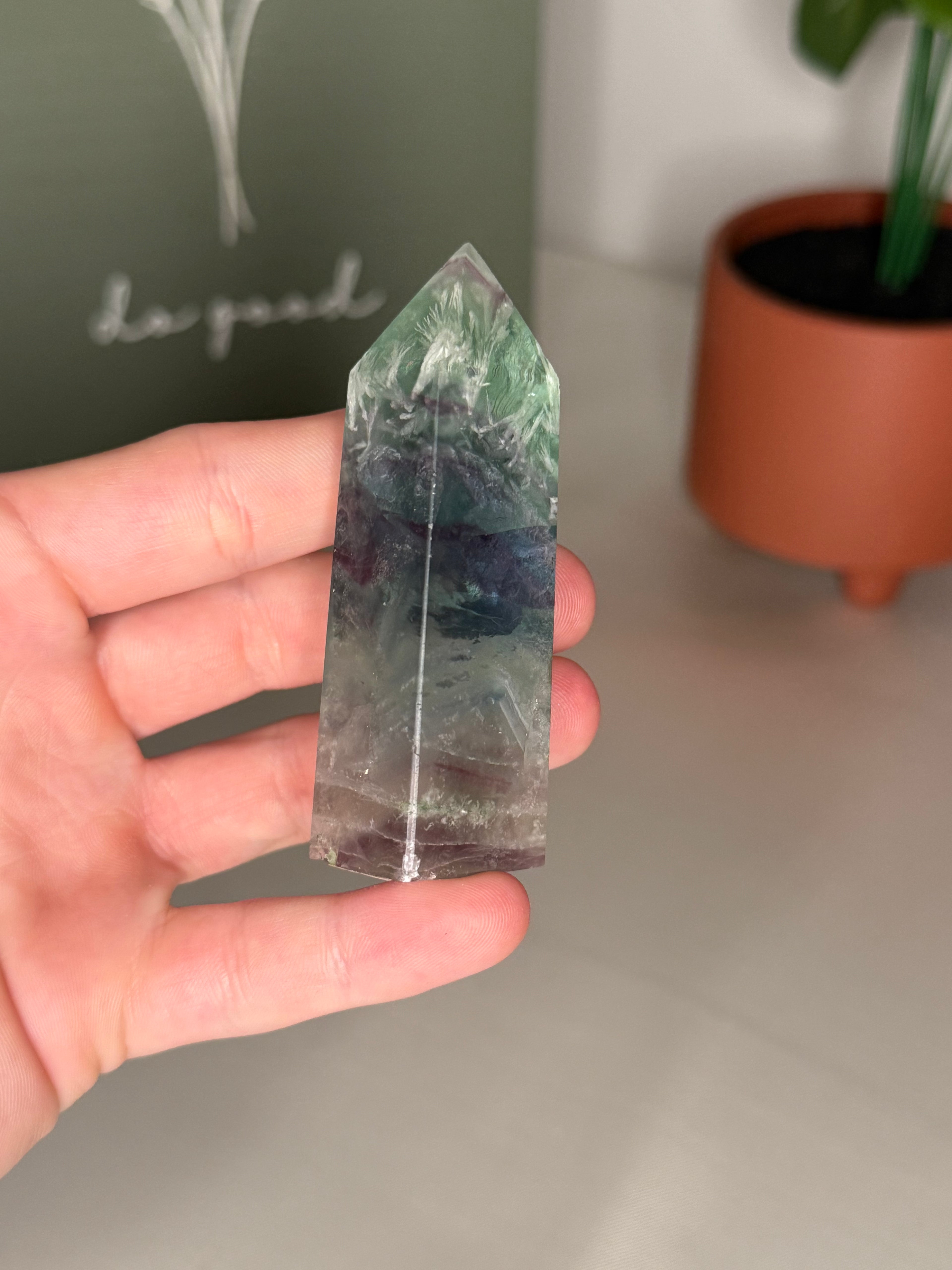 Feather fluorite tower