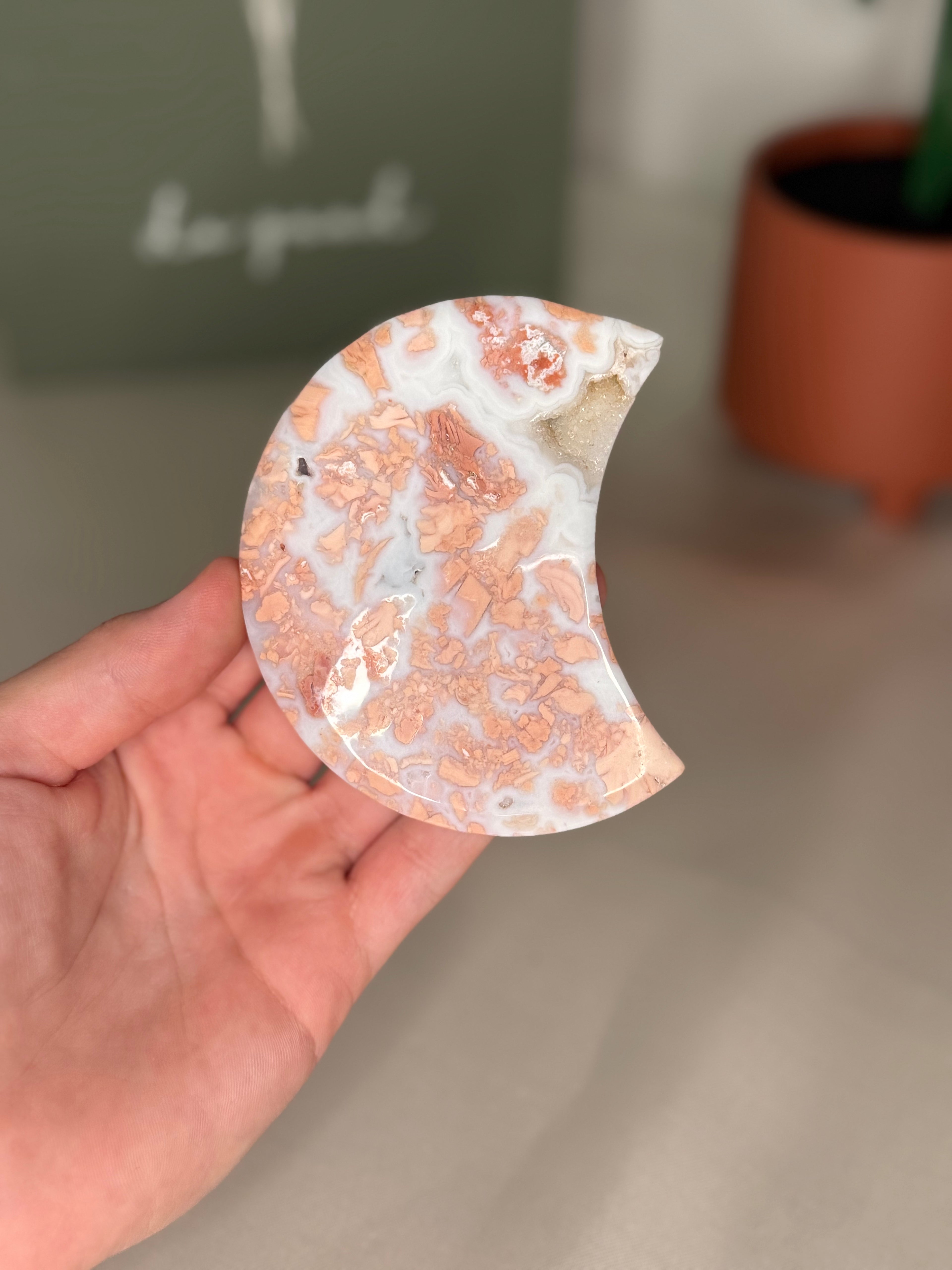 Cotton candy agate moon