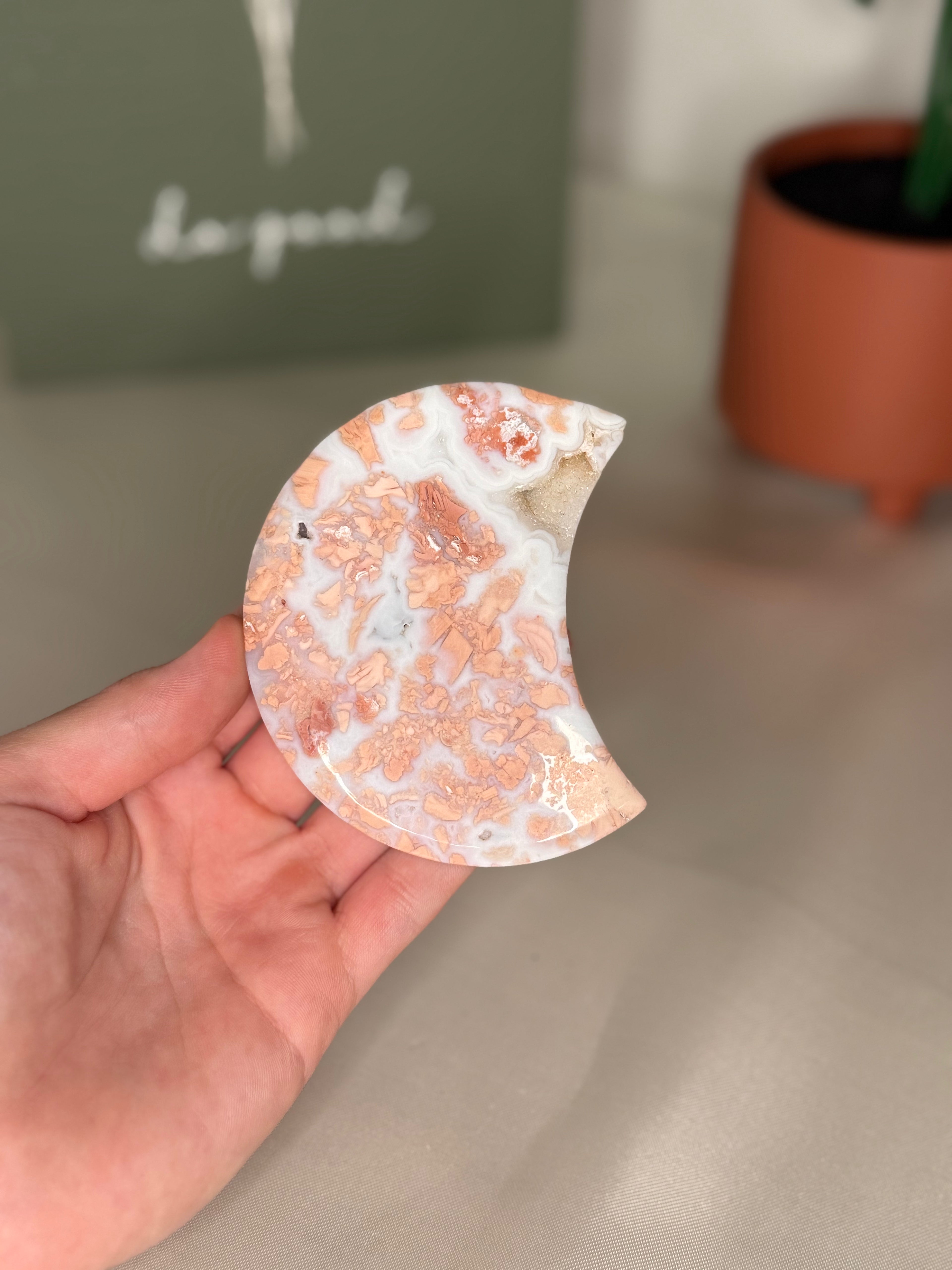 Cotton candy agate moon