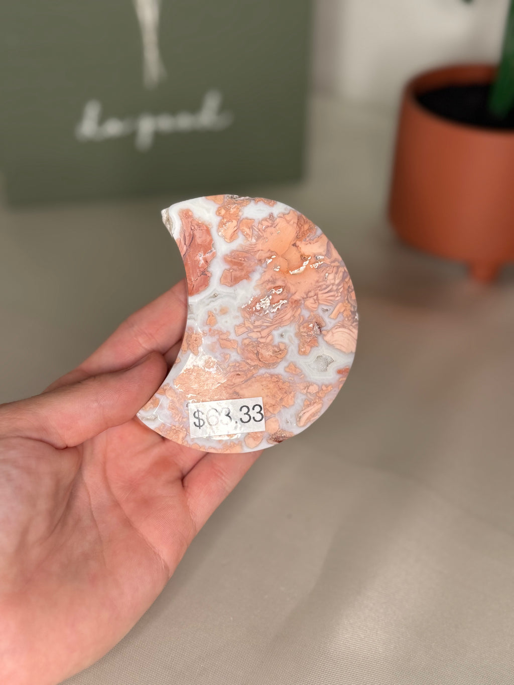 Cotton candy agate moon
