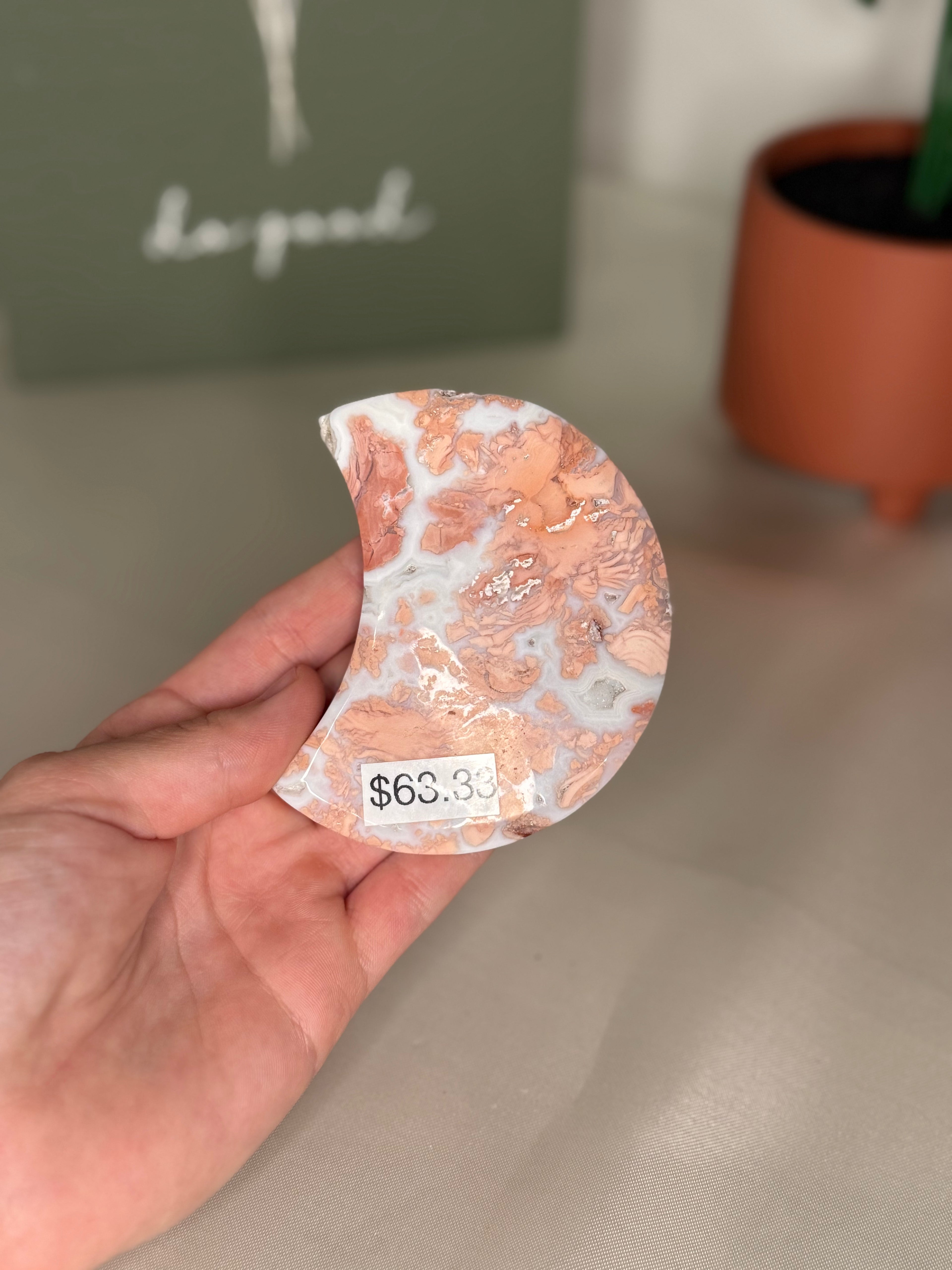 Cotton candy agate moon