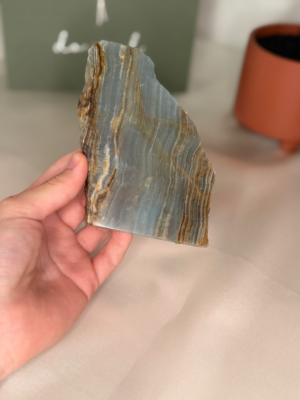 Blue onyx slab