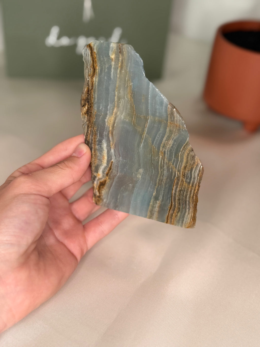 Blue onyx slab