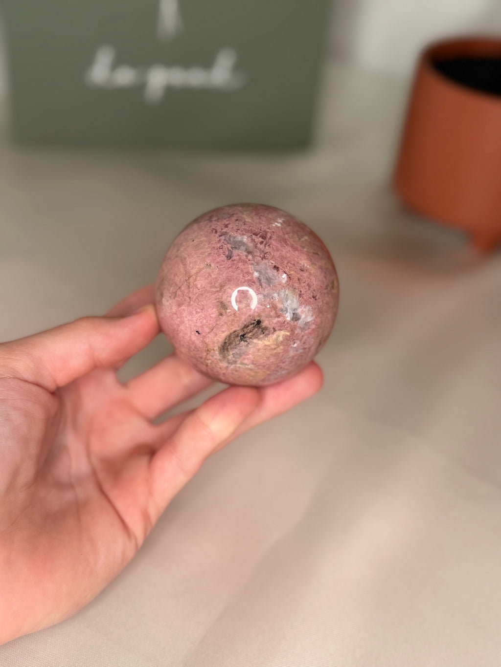 Rhodonite sphere