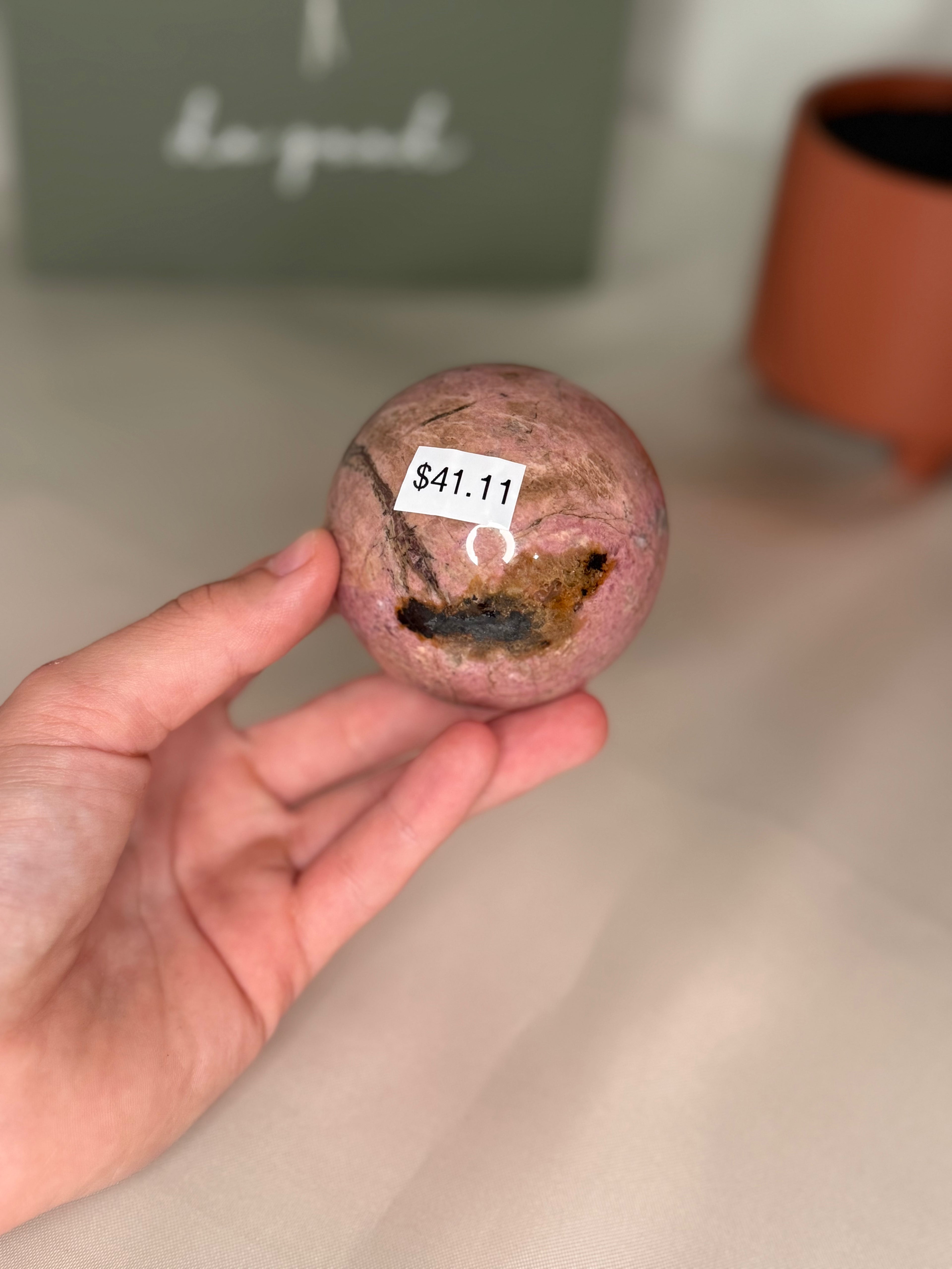 Rhodonite sphere