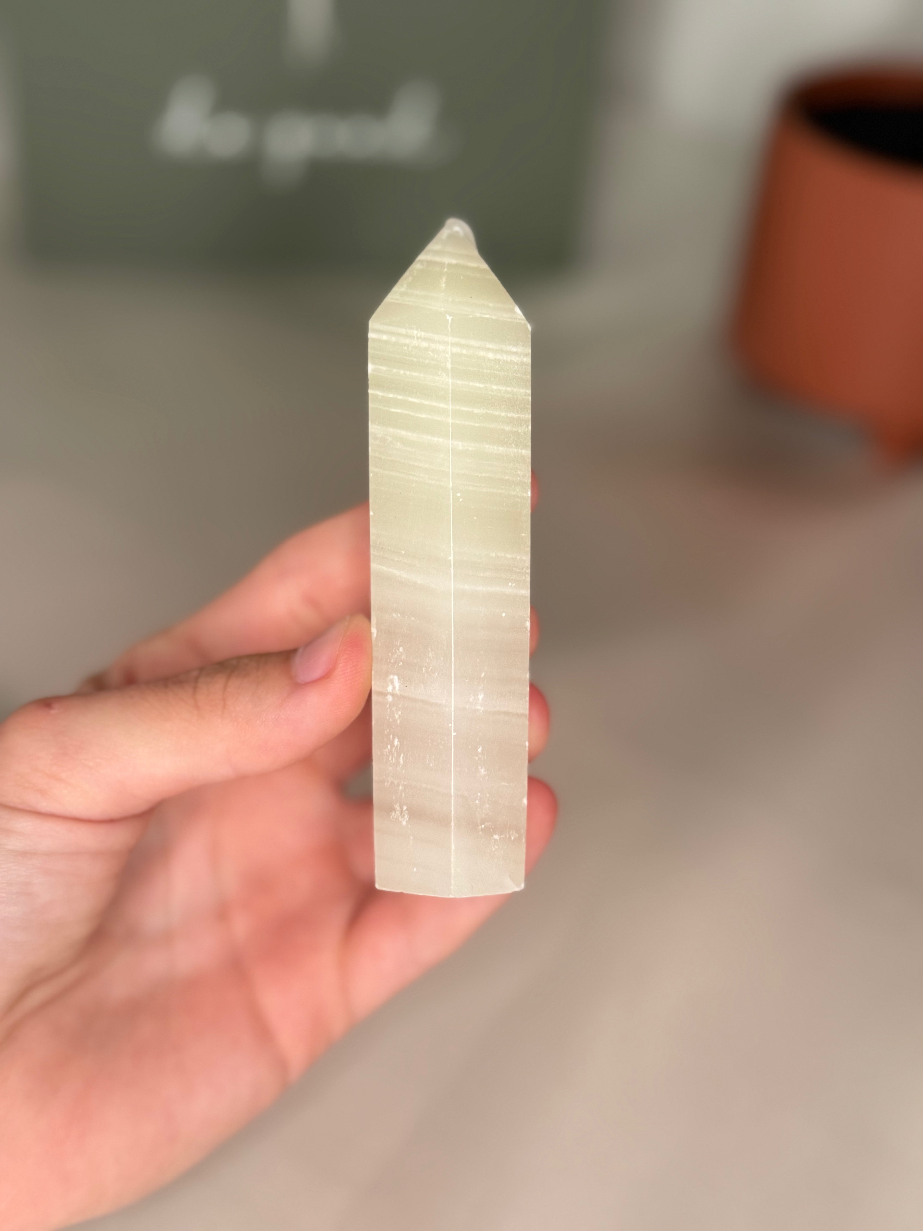 Banded calcite tower