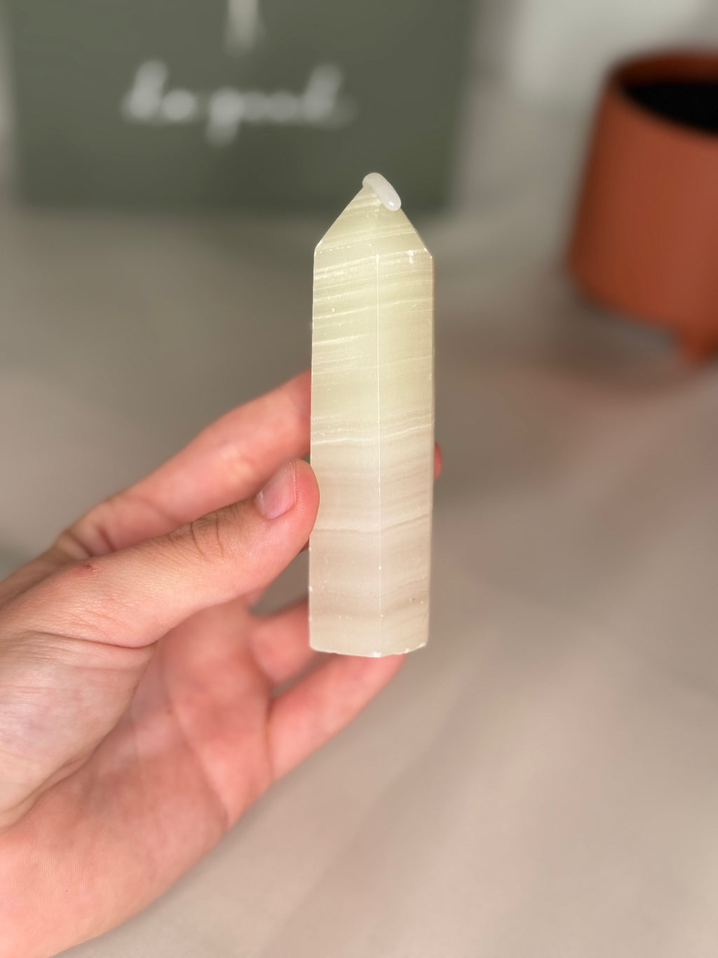 Banded calcite tower