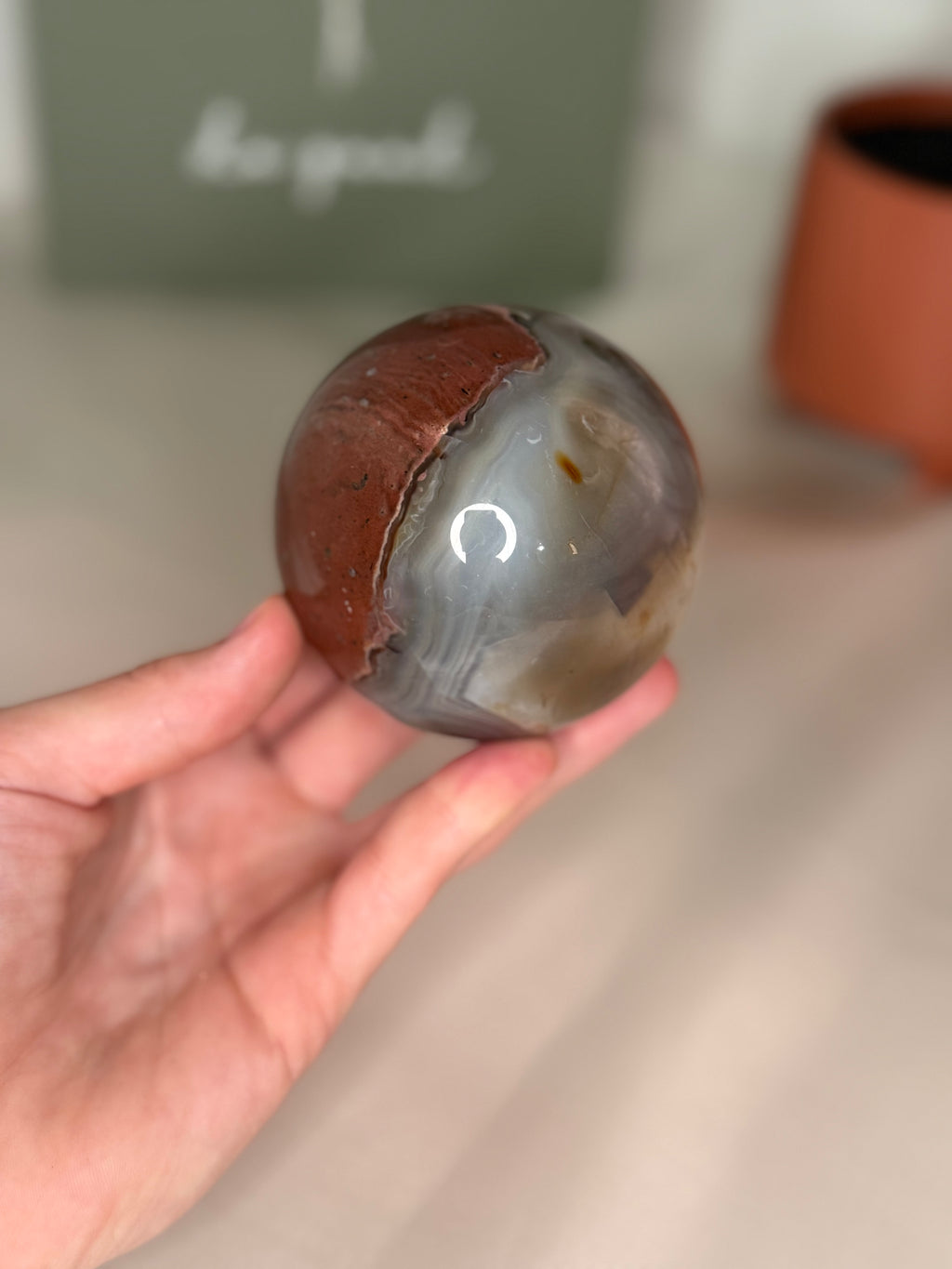 Football agate sphere