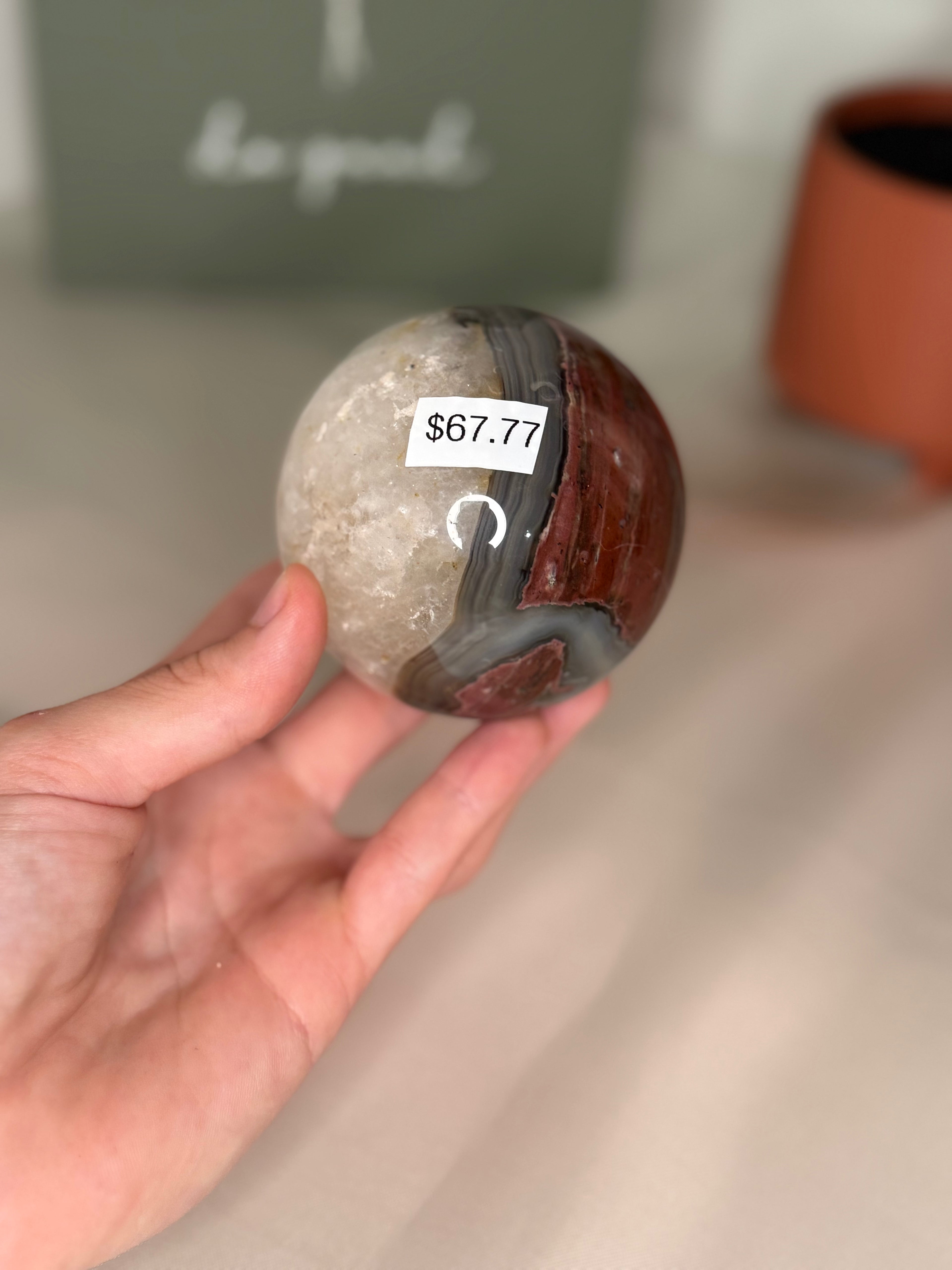 Football agate sphere