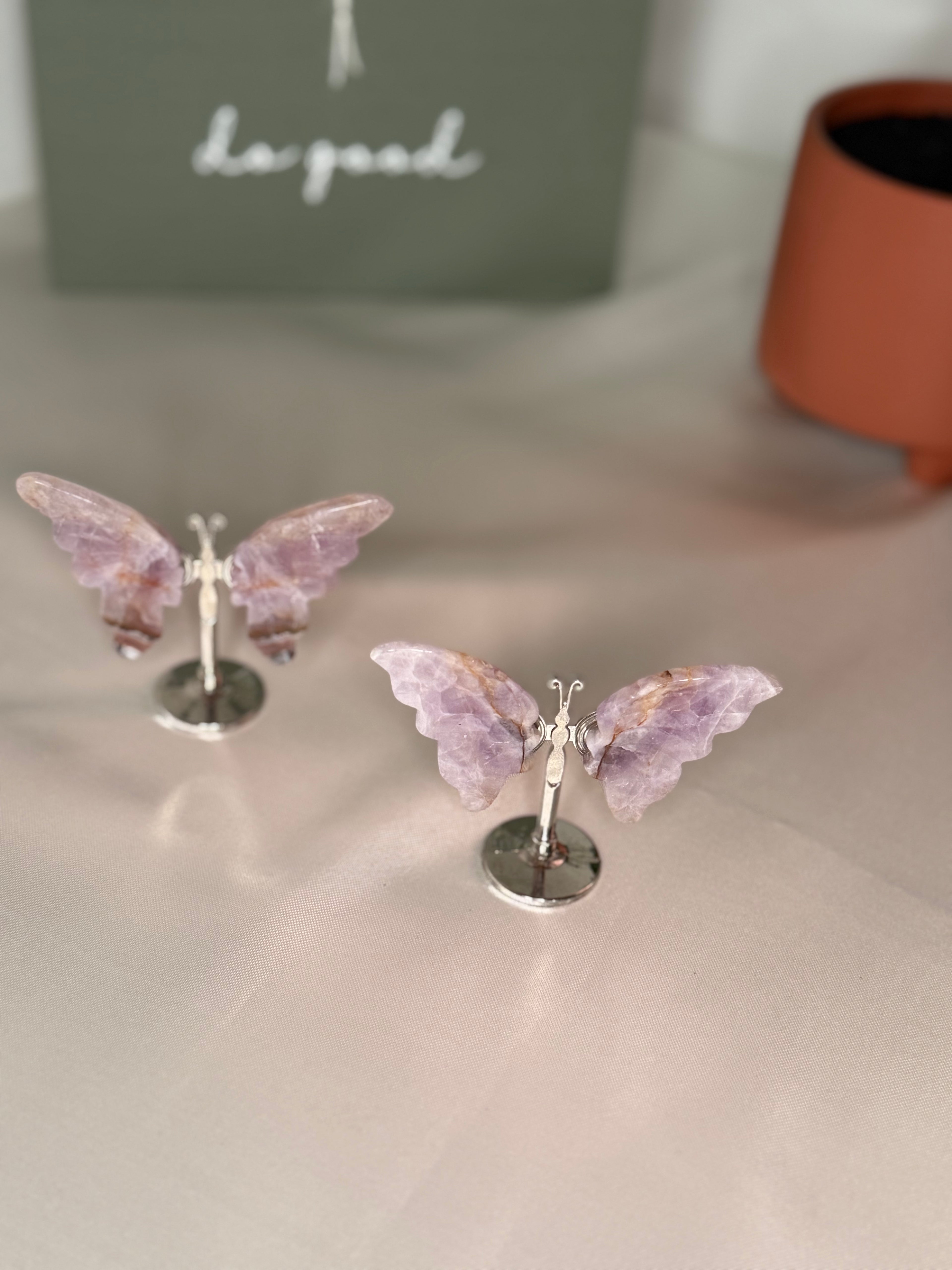 Self standing amethyst butterflies