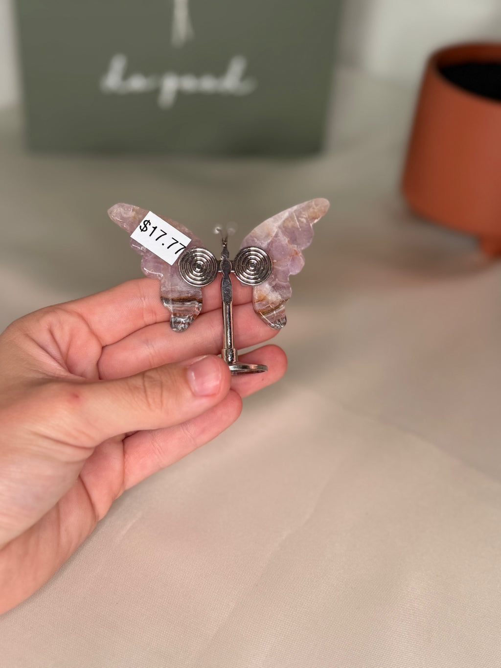Self standing amethyst butterflies