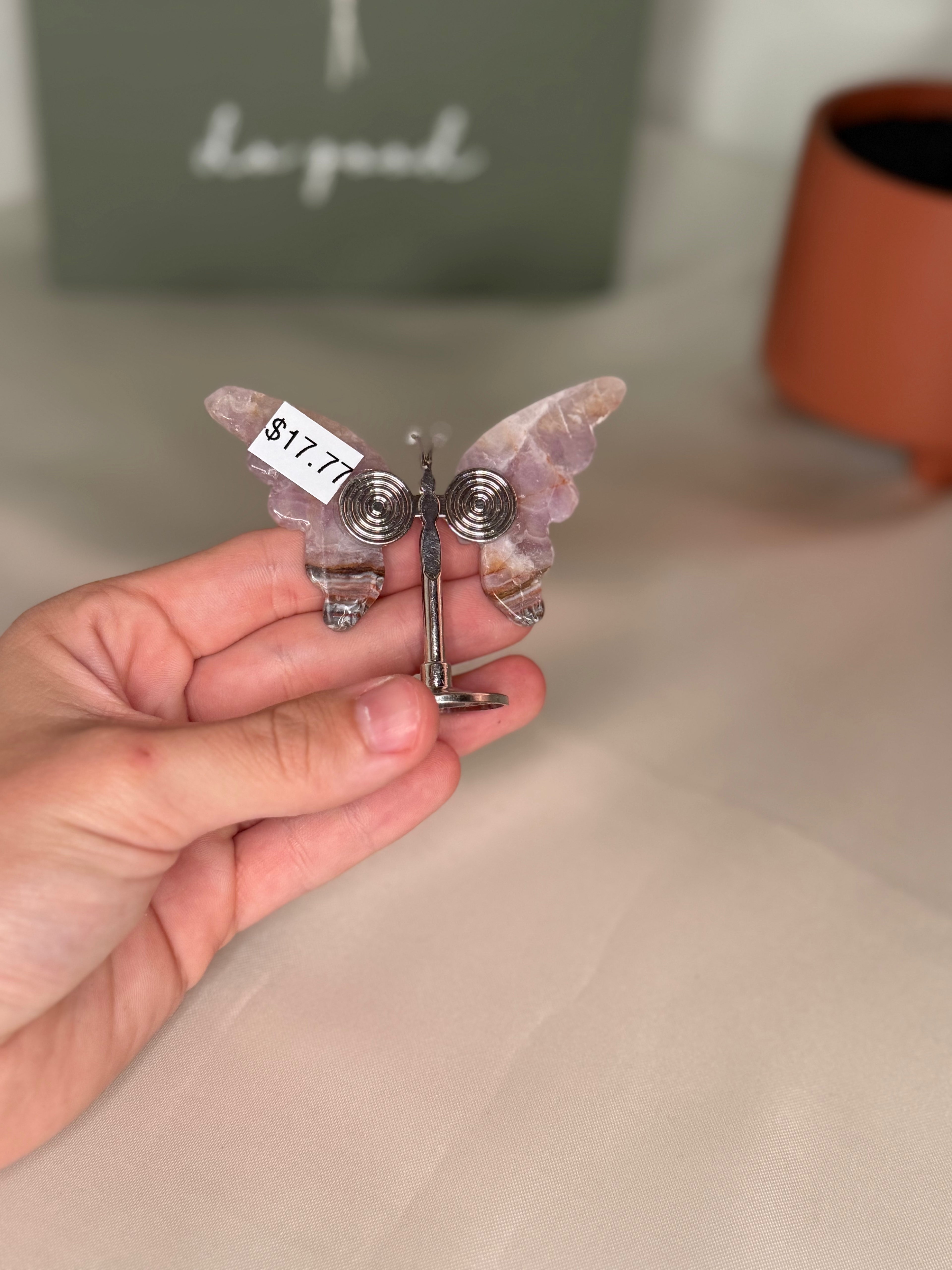 Self standing amethyst butterflies
