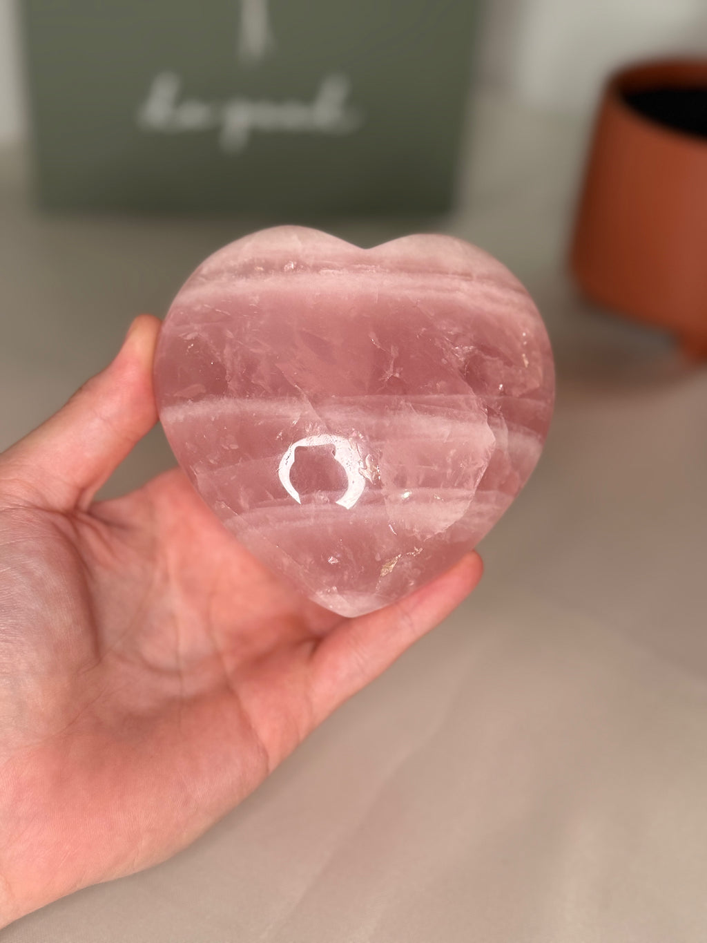 Large rose quartz heart